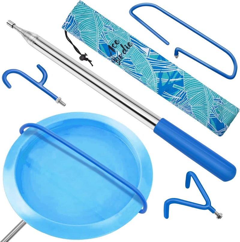Acebirdie Disc Golf Retriever Pole 16 Feet, Telescopic Discs Retriever with Durable Stainless Steel Frame and Carry Bag - Extendable Golf Accessories Grabber to Retrieve Discs in Water, Trees, Bushes - Image 1